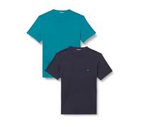 EMPORIO ARMANI Man Pure Cotton - Paquete de 2 Camisetas de Cuello Redondo, Color Azul, Talla M, Harbour Blue/Armani, M