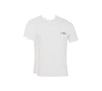 Emporio Armani Man'S Bold Monogram - Paquete de 2 Camisetas de Cuello Redondo, Color Blanco, Talla XL, Ajustada, Blanco/Blanco, XL