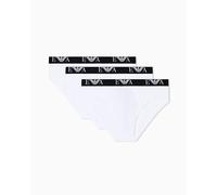 Emporio Armani Man'S Bold Monogram - Paquete de 3 Calzones, Color Blanco, Talla M, Blanco/Blanco/Blanco, M