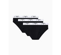 Emporio Armani Man'S Bold Monogram - Paquete de 3 Calzones, Color Negro, Talla XL, Negro/Negro/Negro, XL