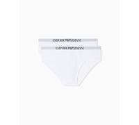 Emporio Armani Man'S Soft Touch Bamboo Viscose - Paquete de 2 Calzoncillos para Hombre, Color Blanco, Talla L, Blanco/Blanco, L
