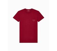 Emporio Armani MEGALOGO - Camiseta de Cuello Redondo para Hombre, Color Rojo, Talla L, Rosso, L