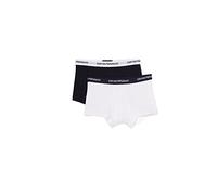 Emporio Armani Men's Basic - Essential Core Logoband 2-Pack Trunk, Calzoncillos para Hombre, Azul (White/Navy Blue), XXL