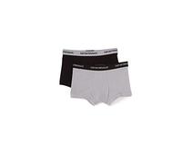 Emporio Armani Men's Basic - Essential Core Logoband 2-Pack Trunk, Calzoncillos para Hombre, Gris (Black/Grey), XXL