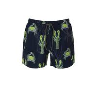 EMPORIO ARMANI Mid Boxer Bañador para Hombre, Cangrejo con Estampado Azul, M