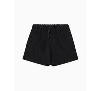 EMPORIO ARMANI Mid Boxer Bañador para Hombre, Negro/Blanco, L