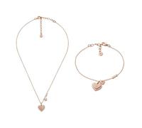 Emporio Armani Mujer Collar y Aretes de Plata de Ley Bicolor, Set