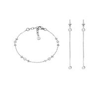 Emporio Armani Mujer Pulsera y Aretes de Plata de Ley Plateado, Set