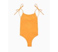 EMPORIO ARMANI One Piece Swimsuit Traje de baño de una Sola Pieza, Mango 3D EA Logo, M para Mujer
