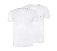 Emporio Armani - Pack de dos camisetas de manga corta con cuello en V para estar en casa de punto elástico - Tops - Hombre - Blanco - M -