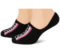 EMPORIO ARMANI Paquete de 2 calcetines largos para mujer, negro/negro, S/M, Negro/Negro, S-M