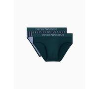 Emporio Armani Paquete de 2 Calzoncillos clásicos para Hombre, Color Verde, Talla L, Verde, L