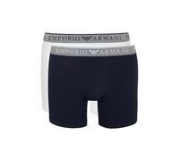Emporio Armani Paquete de 2 Calzoncillos Tipo bóxer para Hombre, Armani Azul/Blanco, L