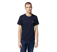 Emporio Armani Paquete de 2 Camisetas de algodón Puro para Hombre, Cuello Redondo, Color Azul, Talla XL, Ajuste Regular, Azul, XL