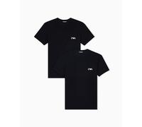 Emporio Armani Bold Monogram 2-Pack T-Shirt Paquete de 2 Camisetas de Cuello Redondo, Negro/Negro, M para Hombre