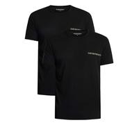 Emporio Armani Paquete de 2 Camisetas de Cuello Redondo para Hombre, Negro/Negro, Medium