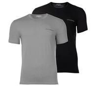 Emporio Armani Paquete de 2 Camisetas para Hombre, Color Negro y Acero, Talla L