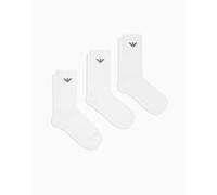 Emporio Armani Paquete de 3 Calcetines Cortos para Hombre (Paquete de 3), Blanco/Blanco/Blanco, Altoa única