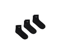 EMPORIO ARMANI Paquete de 3 Calcetines Tobilleros Casuales de algodón para Hombre, Paquete de 3 Calcetines de Tobillo, Negro/Negro/Negro, Altoa única