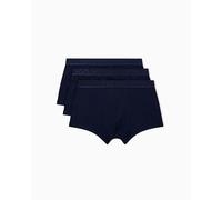 Emporio Armani Paquete de 3 Calzoncillos Brillantes con Logotipo para Hombre, Azul, Talla XL, Azul, XL