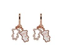 Emporio Armani Pendientes de mujer de acero inoxidable o latón, con cierre Huggie o de aro, Rosa Rubor