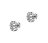 Emporio Armani Pendientes para mujer de Acero Inoxidable o Semipreciosos con Cierre Push Back, Gris y Blanco