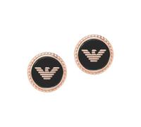 Emporio Armani Pendientes para mujer de Acero Inoxidable o Semipreciosos con Cierre Push Back, Negro