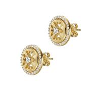 Emporio Armani Pendientes para mujer de Acero Inoxidable o Semipreciosos con Cierre Push Back, Oro Sepia
