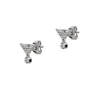 Emporio Armani Pendientes para mujer de Acero Inoxidable o Semipreciosos con Cierre Push Back, Plata