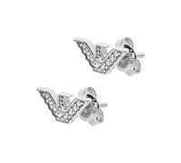 Emporio Armani Pendientes para mujer de Acero Inoxidable o Semipreciosos con Cierre Push Back, Plata Pedernal