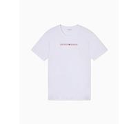 EMPORIO ARMANI Pima - Camiseta de algodón con Cuello Redondo para Hombre, Color Blanco, Talla L