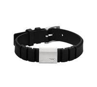 Emporio Armani Pulsera con identificación para Hombre de Acero Inoxidable y silicona negra, EGS3079040, Negro Intenso