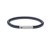 Emporio Armani Pulsera de acero con cierre magnético para hombre, Azul