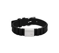 Emporio Armani Pulsera de cuero con cierre de botón para hombre