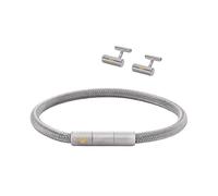 Emporio Armani Pulsera de Hombre con Botones de Camisa, Juego, Metal