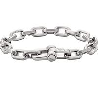 Emporio Armani Pulsera de hombre de acero inoxidable o piel con cierre de eslabones