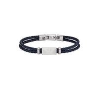 Emporio Armani Pulsera de hombre de acero inoxidable o piel con cierre de eslabones