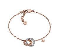 Emporio Armani Pulsera de mujer de acero inoxidable o latón con cierre de langosta en tono oro rosa