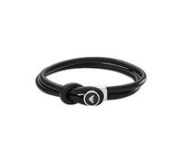 Emporio Armani Pulsera para Hombre, 18.50cm Pulsera de Acero Inoxidable de Plata, EGS2212040, Negro Plomo