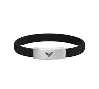 Emporio Armani Pulsera para Hombre, Acero Inoxidable ID pulsera, Longitud: 185-195mm, Anchura: 30mm, Altura: 9mm, EGS2996040, Negro Medianoche