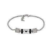 Emporio Armani Pulsera para hombre de acero inoxidable o de cuentas con cierre de langosta