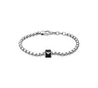 Emporio Armani Pulsera para hombre de acero inoxidable o de cuentas con cierre de langosta