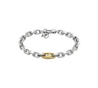 Emporio Armani Pulsera para hombre de cuero o acero inoxidable con cierre de mosquetón, deslizador o botón a presión, 9Lx9Wx3.7Hcm, Acero inoxidable, No es una piedra preciosa