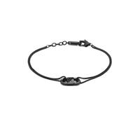 EMPORIO ARMANI Pulsera para hombre de acero inoxidable o de cuentas con cierre de langosta, Plata brillo