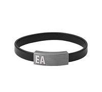 Emporio Armani Pulsera para Hombre Esencial, Longitud Interior: 185mm - 195mm / Tamaño Id: 33mm x 12mm x 6mm Gunmetal Pulsera Acero Inoxidable, EGS2757060, Negro Frío
