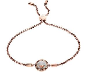 Emporio Armani Pulsera para Mujer, Longitud: 165-235mm / Tamaño: 12X12X3mm Pulsera de Acero Inoxidable Color Oro Rosa, EGS2568221, Oro Oscuro
