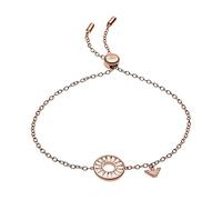 Emporio Armani Pulsera para Mujer, Longitud Interior: 160mm + 20mm, Tamaño Colgante Redondo: 13X13X2mm Oro Rosa Pulsera de Plata de Ley, EG3458221, Brillo De Sol