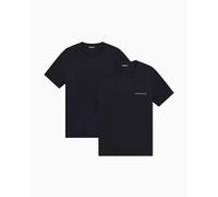 Emporio Armani Pure Cotton 2-Pack T-Shirt Camiseta, Negro, L para Hombre
