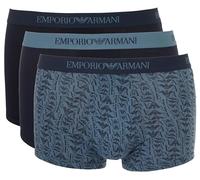 Emporio Armani Pure Cotton 3-Pack Trunk, Bañador de los Hombres, Marin/ST TEMPES/Mari,
