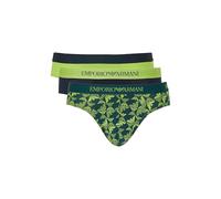 Emporio Armani Pure Cotton - Paquete de 3 Calzoncillos para Hombre, Color Verde, Talla S, Verde, S
